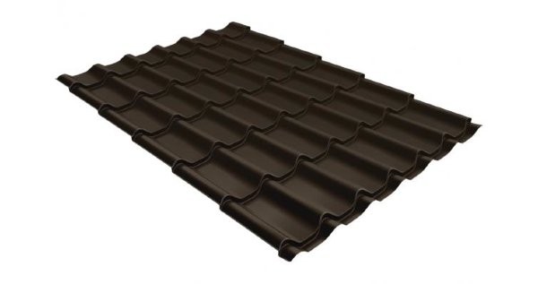 Металлочерепица классик 0,5 Satin RR 32 темно-коричневый купить в Звенигороде