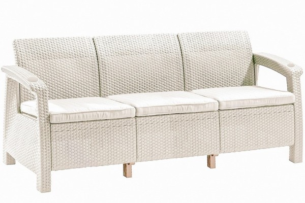 Трёхместный диван  Yalta Sofa 3 Seat белый купить в Звенигороде