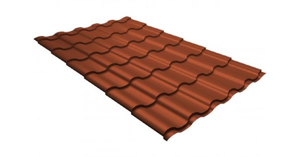 Металлочерепица кредо GL 0,5 GreenСoat Pural RR 750 кирпично-красный (RAL 8004 терракота) купить в Звенигороде