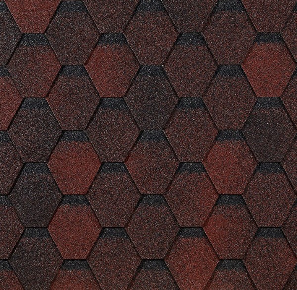 Гибкая черепица EURASIA Docke, Коллекция ШЕСТИГРАННИК Красный купить в Звенигороде