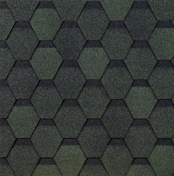 Гибкая черепица EURASIA Docke, Коллекция ШЕСТИГРАННИК Зелёный купить в Звенигороде
