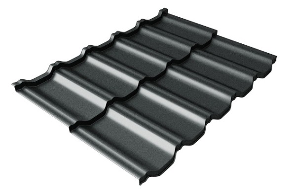 Металлочерепица модульная Квинта Uno Grand Line c 3D резом 0,5 GreenСoat Pural Matt RR2Н3 (RAL 7016 антрацитово-серый) купить в Звенигороде