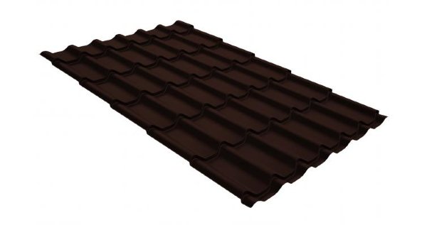 Металлочерепица классик GL 0,5 GreenCoat Pural RR 887 шоколадно-коричневый (RAL 8017 шоколад) купить в Звенигороде