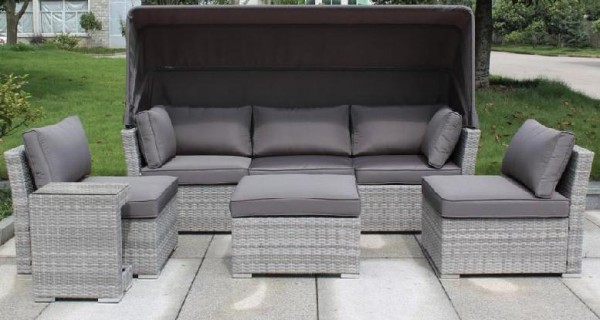 Диван-Трансформер AFINA плетеный из иск. ротанга AFM-320G Grey купить в Звенигороде