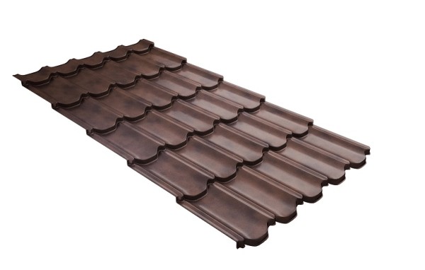 Металлочерепица квинта плюс с  3D резом 0,45 Safari Twincolor Brown купить в Звенигороде