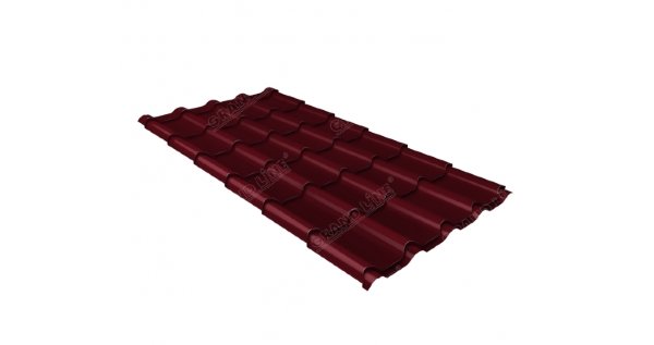 Металлочерепица камея 0,45 Drap RAL 3005 красное вино купить в Звенигороде