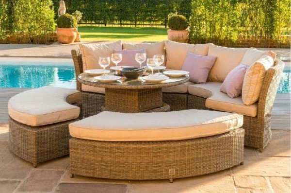 Диван-Трансформер AFINA плетеный из иск. ротанга со столом AFM-350B Beige купить в Звенигороде