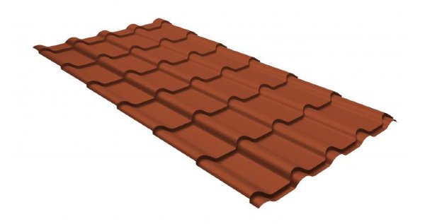 Металлочерепица камея GL 0,5 GreenCoat Pural RR 750 кирпично-красный (RAL 8004 терракота) купить в Звенигороде