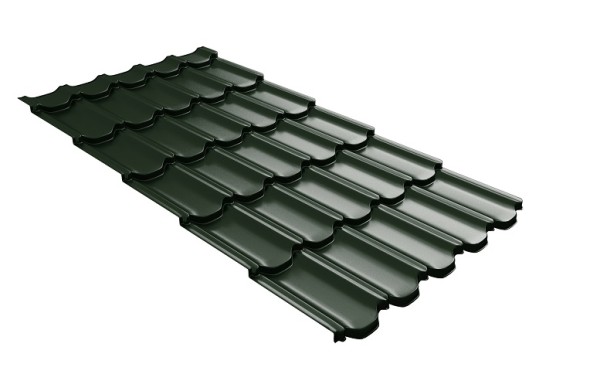 Металлочерепица квинта плюс с 3D резом 0,5 GreenСoat Pural RR 11 темно-зеленый (RAL 6020 хромовая зелень) купить в Звенигороде