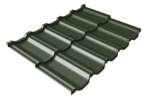 Металлочерепица модульная Квинта Uno Grand Line c 3D резом 0,5 GreenСoat Pural Matt RR 11 темно-зеленый (RAL 6020 хромовая зелень) купить в Звенигороде