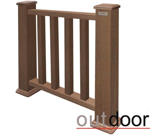 Ограждение из ДПК Outdoor Классик 3D STORM коричневый микс купить в Звенигороде