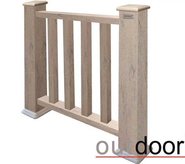 Ограждение из ДПК Outdoor Классик 3D STORM серый микс купить в Звенигороде
