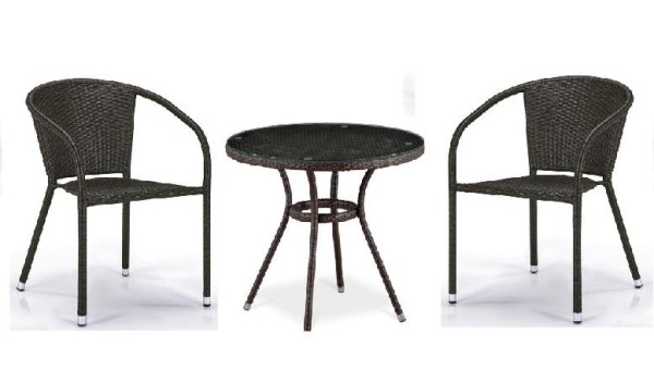 Комплект плетеной мебели AFINA из иск. ротанга Асоль-7 T282ANT/Y137C-W53 Brown 2Pcs купить в Звенигороде