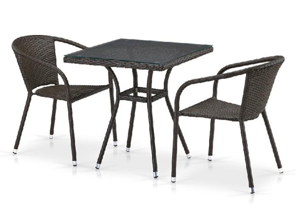 Комплект плетеной мебели AFINA из иск. ротанга T282BNT/Y137C-W53 Brown 2Pcs купить в Звенигороде