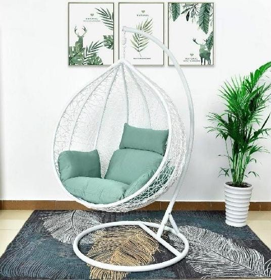 Кресло Подвесное из искусственного ротанга AFM-168A-XL White/Green купить в Звенигороде