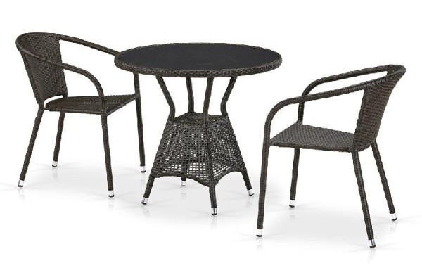 Комплект плетеной мебели AFINA из иск. ротанга T707ANS/Y137C-W53 Brown 2Pcs купить в Звенигороде