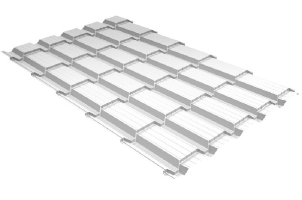 Металлочерепица GL квадро профи 0,5 Satin RAL 9003 сигнальный белый купить в Звенигороде