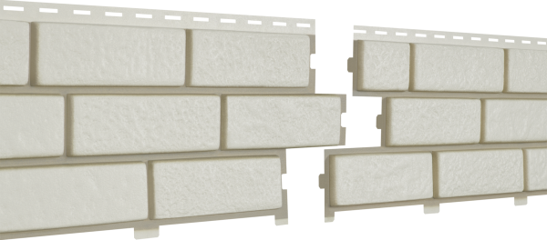 Фасадная панель Ю-Пласт Стоун Хаус Кирпич с декорированным швом Белый купить в Звенигороде