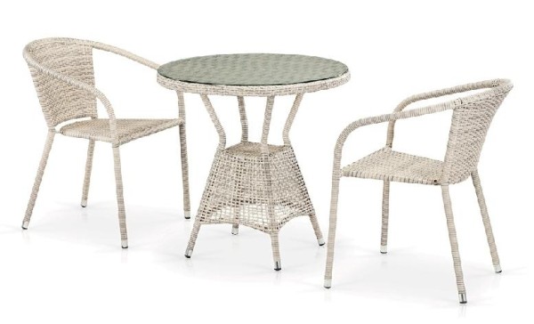 Комплект плетеной мебели AFINA из иск. ротанга T705ANT/Y137C-W85 Latte 2Pcs купить в Звенигороде