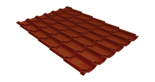 Металлочерепица классик 0,5 Satin RAL 8004 терракота купить в Звенигороде