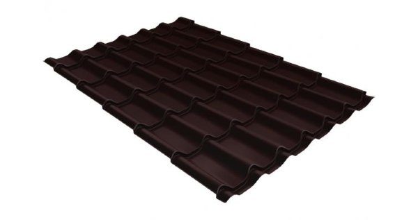 Металлочерепица классик GL 0,5 Velur20 RAL 8017 шоколад купить в Звенигороде