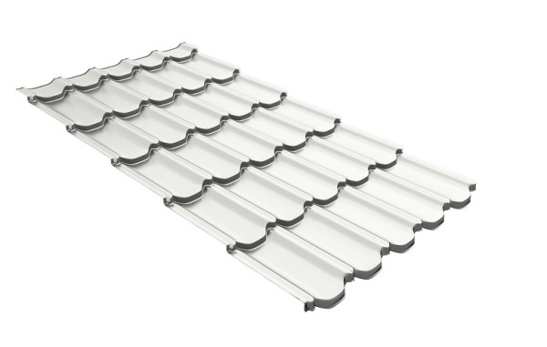 Металлочерепица квинта плюс с 3D резом 0,5 Satin RAL 9003 сигнальный белый купить в Звенигороде