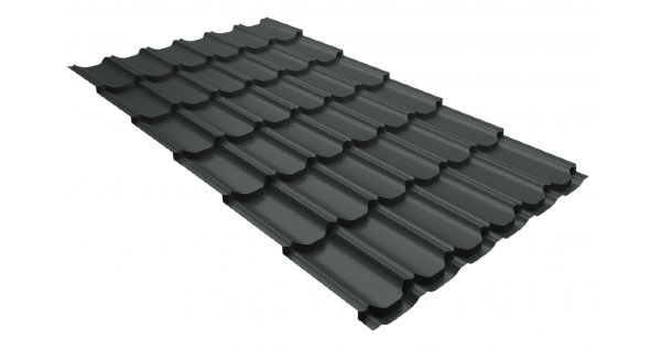 Металлочерепица квинта плюс 0,5 GreenCoat Pural Matt RR 23 темно-серый (RAL 7024 мокрый асфальт) купить в Звенигороде
