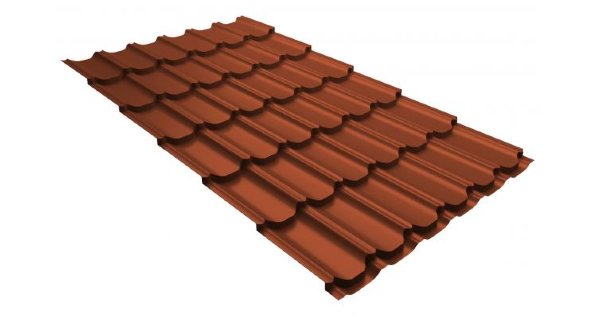 Металлочерепица квинта плюс 0,5 GreenCoat Pural RR 750 кирпично-красный (RAL 8004 терракота) купить в Звенигороде