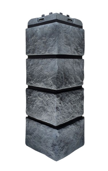 Угол наружный Grand Line Колотый Камень Антрацит, Шов чёрный купить в Звенигороде